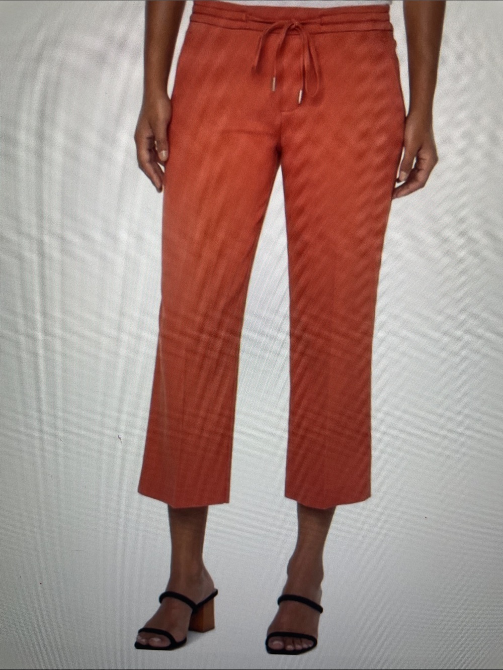 Liverpool culotte “Kelsey” Cropped Drawstring Pants in Rust Orange- nwt